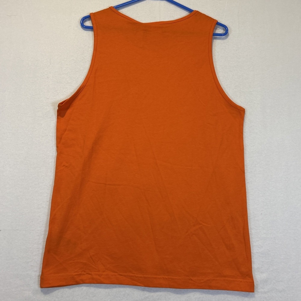 Adidas Essentials Tank Top Small Orange Embroidered Logo Trefoil Mens JF6602 - Picture 8 of 9